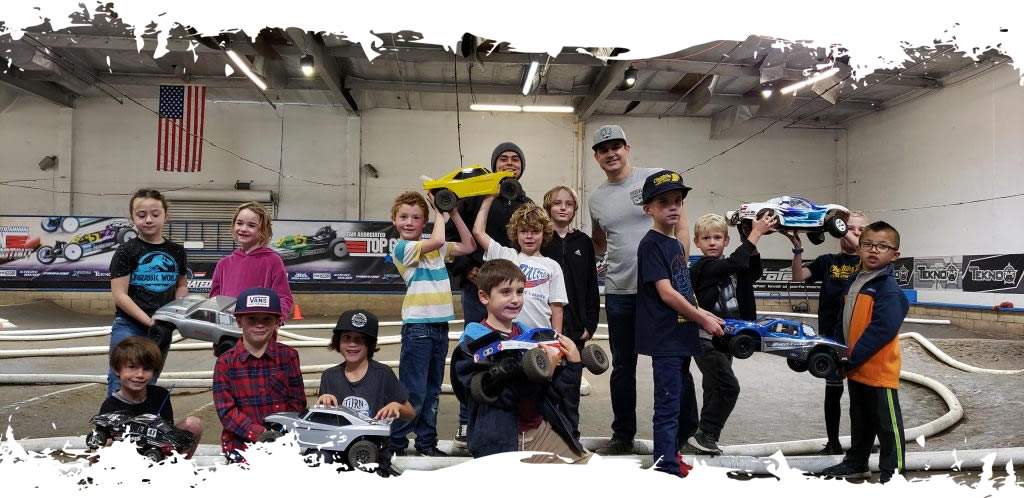 Kids enjoying RC racing party at SDRC Raceway